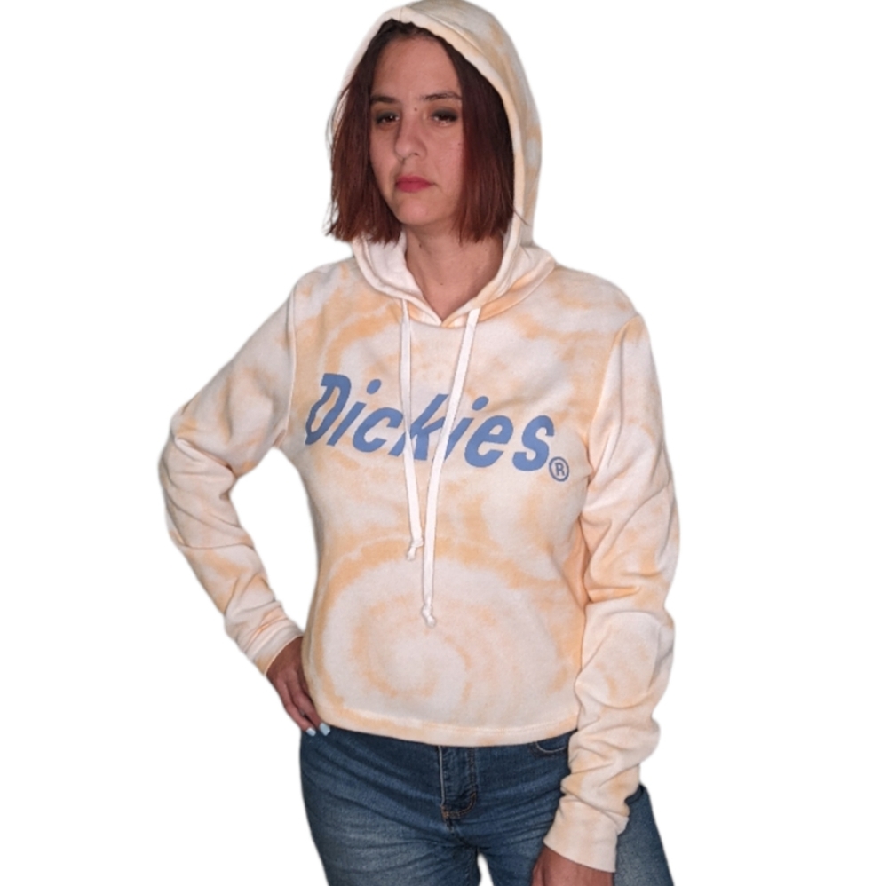 DICKIES Tie Dye Cropped Sweatshirt Hoodie ~ NWT